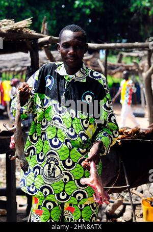 Les lézards sont une viande populaire au Bénin, sur la côte d'Ivoire et au Burkina Faso. Banque D'Images