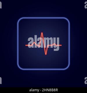 Magnifique icône colorée et élégante à impulsion néon - illustration vectorielle Illustration de Vecteur
