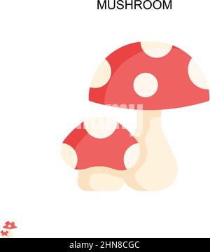 Icône de vecteur simple champignon.Modèle de conception de symbole d'illustration pour élément d'interface utilisateur Web mobile. Illustration de Vecteur