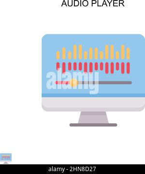 Icône de vecteur simple du lecteur audio. Modèle de conception de symbole d'illustration pour élément d'interface utilisateur Web mobile. Illustration de Vecteur