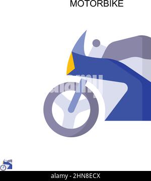 Icône vecteur simple moto.Modèle de conception de symbole d'illustration pour élément d'interface utilisateur Web mobile. Illustration de Vecteur