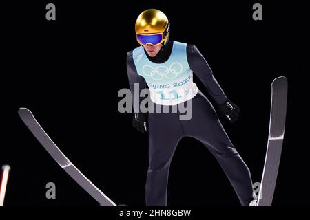 Zhangjiakou, Hebei, Chine. 14th févr. 2022. Stephan Leyhe (GER) saut à ski : l'équipe masculine Grande colline pendant les Jeux Olympiques d'hiver de Beijing 2022 au Centre national de saut à ski de Zhangjiakou, Hebei, Chine . Credit: Koji Aoki/AFLO SPORT/Alay Live News Banque D'Images