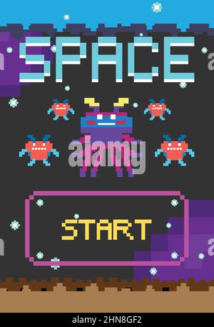 Illustration du modèle d'interface utilisateur de jeu d'espace Illustration de Vecteur