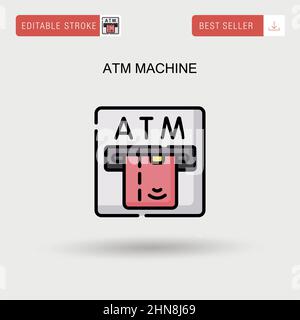 Icône de vecteur simple de la machine ATM. Illustration de Vecteur