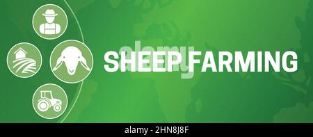Ferme de moutons ou conception d'illustration d'agriculture Illustration de Vecteur