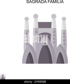 Icône de vecteur simple Sagrada familia.Modèle de conception de symbole d'illustration pour élément d'interface utilisateur Web mobile. Illustration de Vecteur