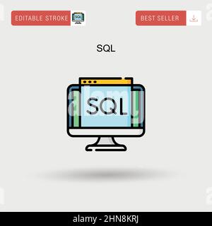 Icône de vecteur simple SQL. Illustration de Vecteur