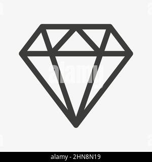 Icône de vecteur diamant isolée sur fond blanc Illustration de Vecteur