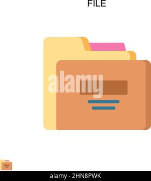 Icône de vecteur simple de fichier.Modèle de conception de symbole d'illustration pour élément d'interface utilisateur Web mobile. Illustration de Vecteur