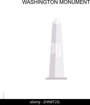 Icône de vecteur simple du monument de Washington.Modèle de conception de symbole d'illustration pour élément d'interface utilisateur Web mobile. Illustration de Vecteur