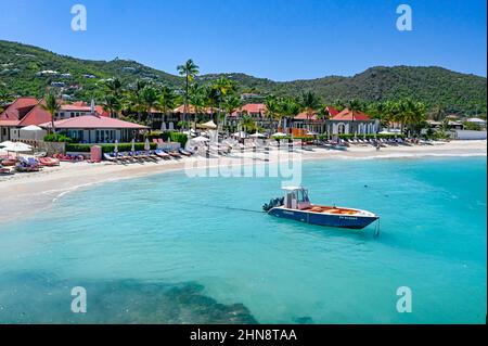 L'hôtel Eden Rock à la baie de Saint-Jean sur l'île des Caraïbes de Saint-Barthélemy (St Barths) dans les Antilles françaises Banque D'Images