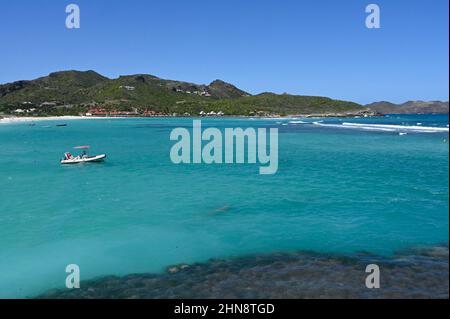 L'hôtel Eden Rock à la baie de Saint-Jean sur l'île des Caraïbes de Saint-Barthélemy (St Barths) dans les Antilles françaises Banque D'Images