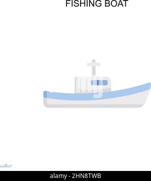 Bateau de pêche icône vecteur simple.Modèle de conception de symbole d'illustration pour élément d'interface utilisateur Web mobile. Illustration de Vecteur