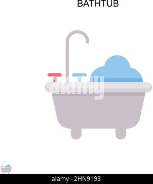 Baignoire icône vecteur simple.Modèle de conception de symbole d'illustration pour élément d'interface utilisateur Web mobile. Illustration de Vecteur