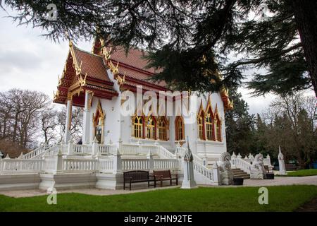 Wat Buddhapadipa, temple bouddhiste thaïlandais, Wimbledon, Londres, Royaume-Uni Banque D'Images