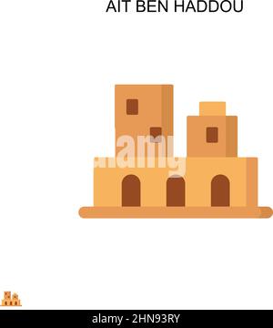 Ait ben haddou icône de vecteur simple. Modèle de conception de symbole d'illustration pour élément d'interface utilisateur Web mobile. Illustration de Vecteur