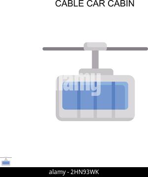 Icône de vecteur simple de cabine de téléphérique.Modèle de conception de symbole d'illustration pour élément d'interface utilisateur Web mobile. Illustration de Vecteur