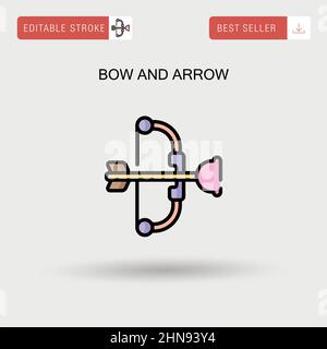 Icône de vecteur simple Bow et flèche. Illustration de Vecteur