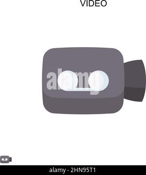 Icône de vecteur simple vidéo.Modèle de conception de symbole d'illustration pour élément d'interface utilisateur Web mobile. Illustration de Vecteur