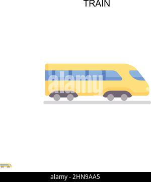 Icône de vecteur simple de train.Modèle de conception de symbole d'illustration pour élément d'interface utilisateur Web mobile. Illustration de Vecteur