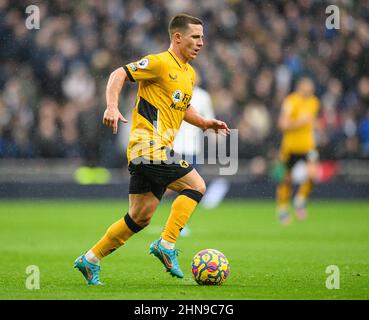 13 février 2022 - Tottenham Hotspur / Wolverhampton Wanderers - Premier League Daniel Podence pendant le match contre Tottenham Hotspur. Crédit photo : © Mark pain / Alamy Live News Banque D'Images