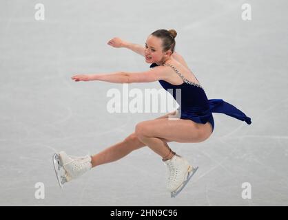 Beijing, Chine, Jeux olympiques d'hiver de 2022, 15 février 2022 : Mariah Bell des États-Unis pendant le patinage artistique au stade intérieur Capital. Prix Kim/CSM. Crédit : CAL Sport Media/Alay Live News Banque D'Images