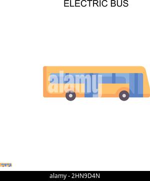 Icône de vecteur simple de bus électrique. Modèle de conception de symbole d'illustration pour élément d'interface utilisateur Web mobile. Illustration de Vecteur