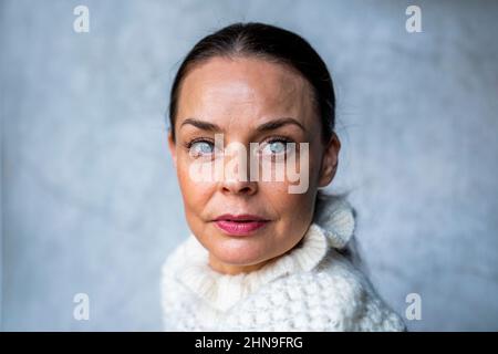 Oslo, Norvège. 15th févr. 2022. Oslo 20220215.l'acteur norvégien Agnes Kittelsen participe au film Full Coverage qui est présenté en première dans les cinémas norvégiens de nos jours. Mardi, le film a été présenté à la presse au cinéma Vika à Oslo. Photo: Haakon Mosvold Larsen/NTB crédit: NTB Scanpix/Alamy Live News Banque D'Images