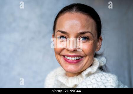 Oslo, Norvège. 15th févr. 2022. Oslo 20220215.l'acteur norvégien Agnes Kittelsen participe au film Full Coverage qui est présenté en première dans les cinémas norvégiens de nos jours. Mardi, le film a été présenté à la presse au cinéma Vika à Oslo. Photo: Haakon Mosvold Larsen/NTB crédit: NTB Scanpix/Alamy Live News Banque D'Images