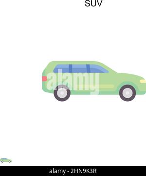 Icône de vecteur simple SUV.Modèle de conception de symbole d'illustration pour élément d'interface utilisateur Web mobile. Illustration de Vecteur