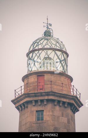 Phare de Cabo Vilano, Cap Vilan sur la Costa da Morte, Camarinas, Galice, Espagne Banque D'Images