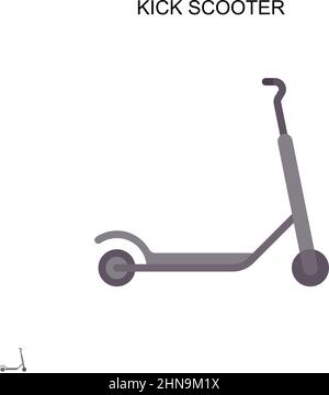 Icône de vecteur simple Kick scooter.Modèle de conception de symbole d'illustration pour élément d'interface utilisateur Web mobile. Illustration de Vecteur