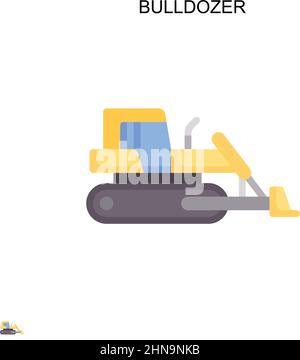 Icône de vecteur simple bulldozer.Modèle de conception de symbole d'illustration pour élément d'interface utilisateur Web mobile. Illustration de Vecteur