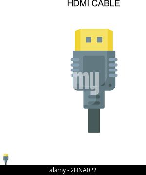 Icône de vecteur simple de câble HDMI.Modèle de conception de symbole d'illustration pour élément d'interface utilisateur Web mobile. Illustration de Vecteur