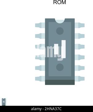 Icône de vecteur simple ROM. Modèle de conception de symbole d'illustration pour élément d'interface utilisateur Web mobile. Illustration de Vecteur