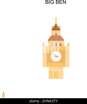 Icône de vecteur simple Big ben.Modèle de conception de symbole d'illustration pour élément d'interface utilisateur Web mobile. Illustration de Vecteur