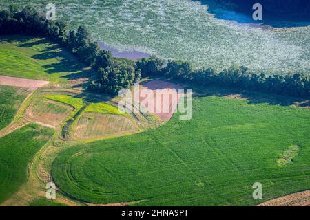 Antenne de terres agricoles le long de la côte est du Maryland Banque D'Images