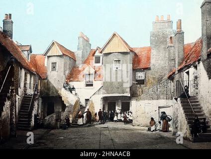 White Horse Close, Édimbourg, Écosse, époque victorienne Banque D'Images