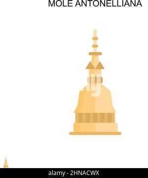 Mole antonelliana simple vecteur icône. Modèle de conception de symbole d'illustration pour élément d'interface utilisateur Web mobile. Illustration de Vecteur