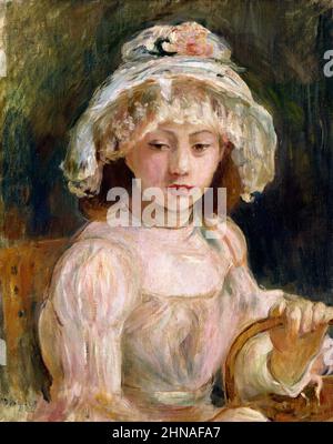 Jeune fille avec un chapeau par Berthe Morisot (1841-1895), huile sur toile, 1892 Banque D'Images