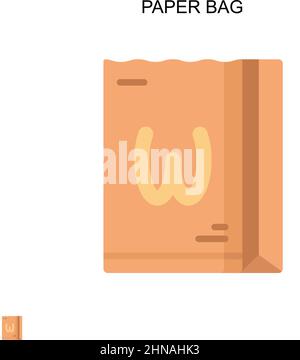 Icône de vecteur simple de sac de papier.Modèle de conception de symbole d'illustration pour élément d'interface utilisateur Web mobile. Illustration de Vecteur