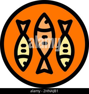 Icône boîte de sardines.Illustration du poisson en conserve, du hareng, du sprat.Icône de nourriture vectorielle pour la conception de sites Web isolée sur fond blanc. Illustration de Vecteur