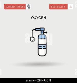 Icône de vecteur simple d'oxygène. Illustration de Vecteur