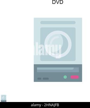 Icône DVD simple Vector.Modèle de conception de symbole d'illustration pour élément d'interface utilisateur Web mobile. Illustration de Vecteur