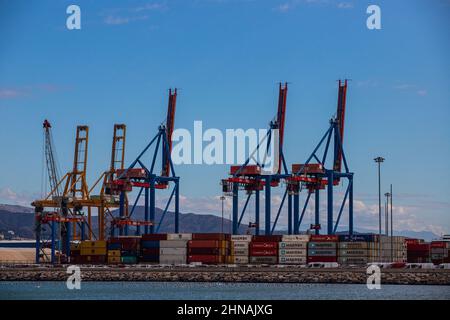 Port de conteneurs Malaga, Espagne Banque D'Images
