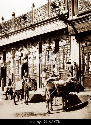 Un magasin à Pékin, Chine, début 1900s Banque D'Images