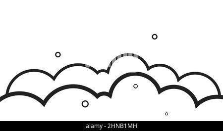 Mousse de style bande dessinée. Bulles de savon ou ou le ciel au-dessus des nuages illustration simple. Illustration vectorielle plate isolée sur fond blanc. Illustration de Vecteur