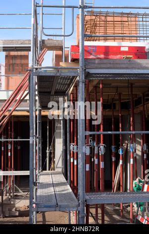 construction d'un seul échafaudage avec barres d'acier Banque D'Images