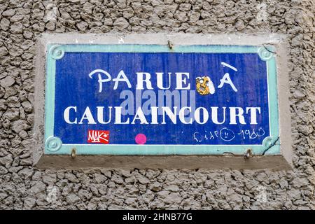 France. Paris (18th arrondissement) rue Caulaincourt Banque D'Images