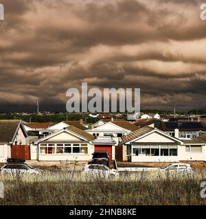 Tempête sur le domaine immobilier dans le Lancashire, royaume-uni Banque D'Images